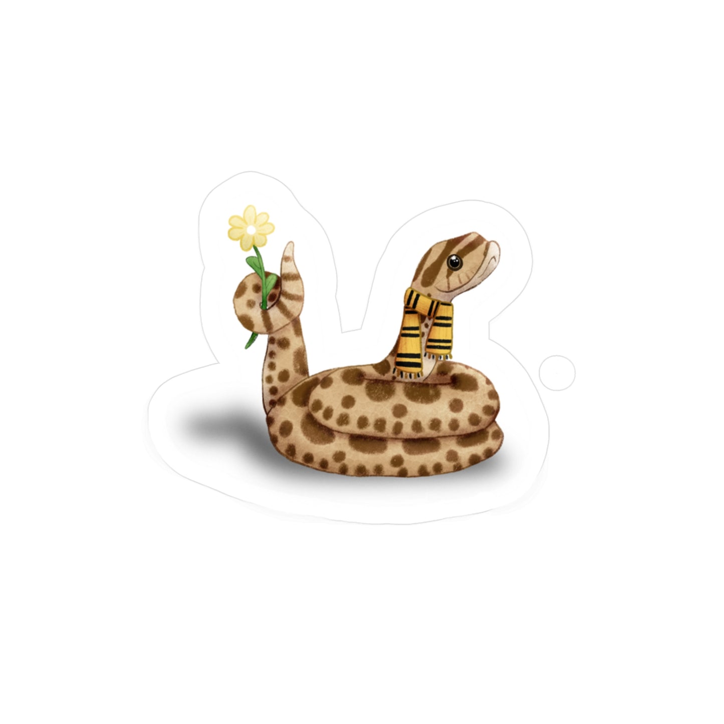 Hognose Snake in Yellow Scarf Kiss-Cut Vinyl Decals