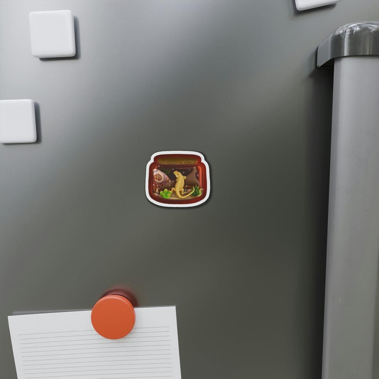 Bearded Dragon in Jar Die-Cut Magnets