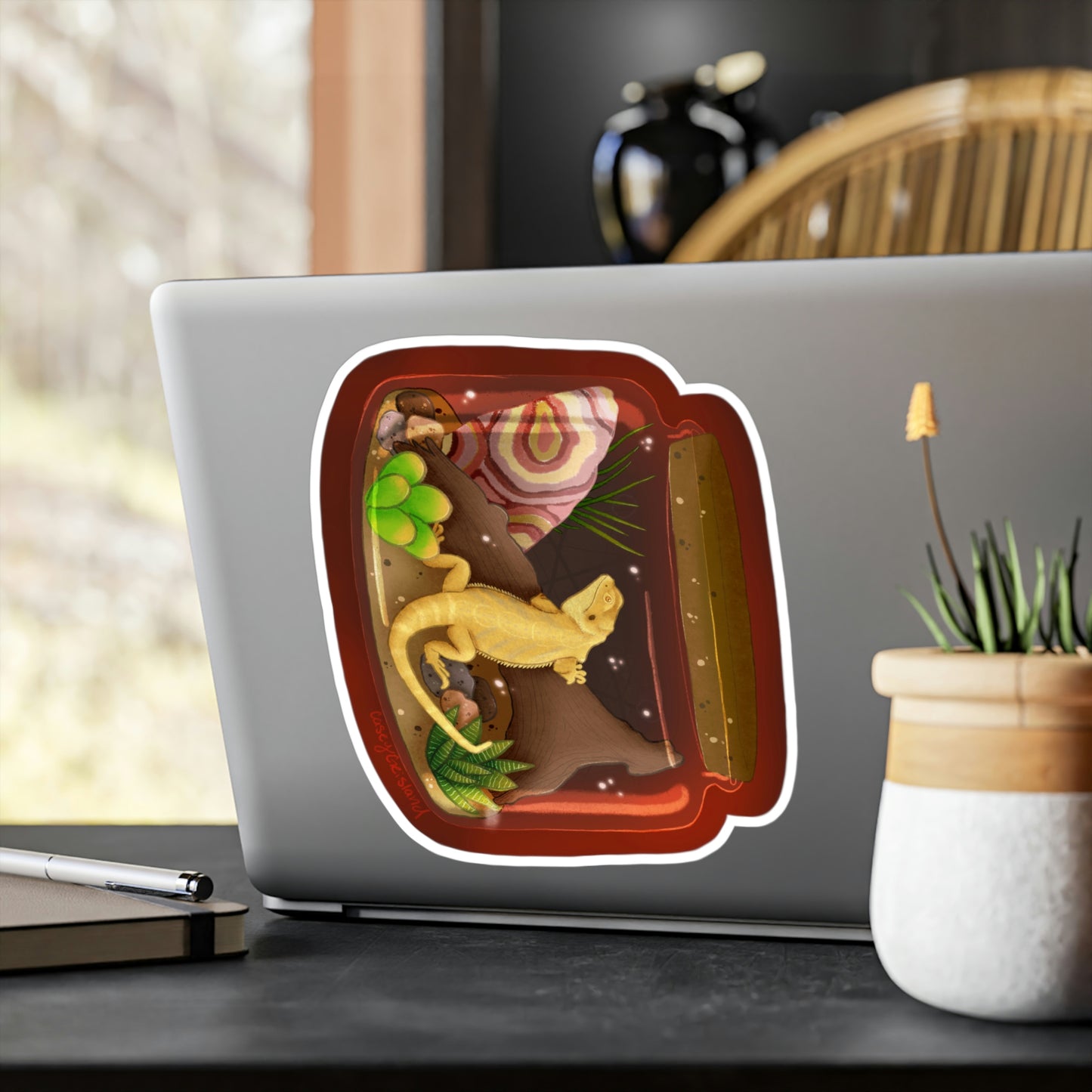 Bearded Dragon in Jar Kiss-Cut Vinyl Decals