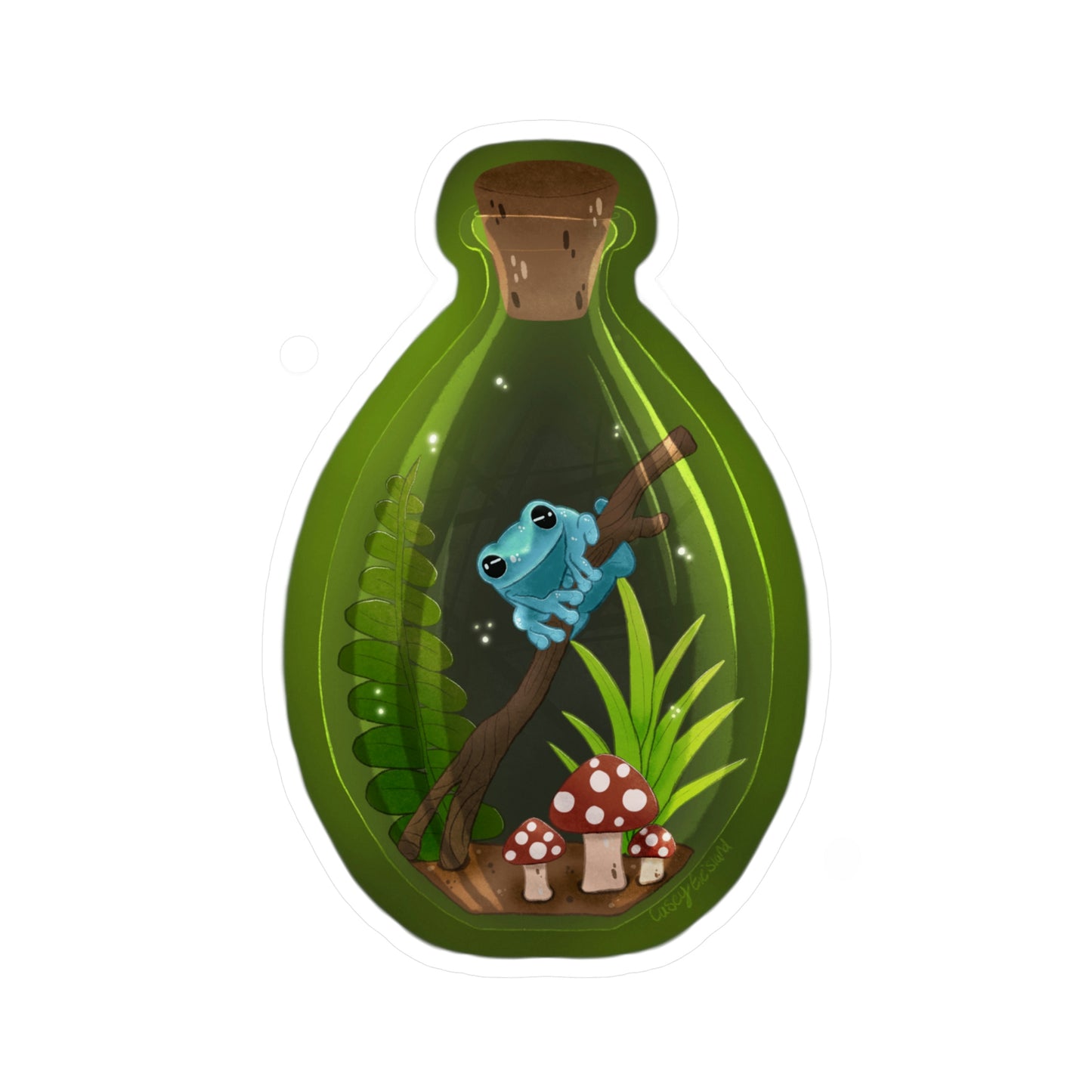 Frog in Jar Kiss-Cut Vinyl Decals