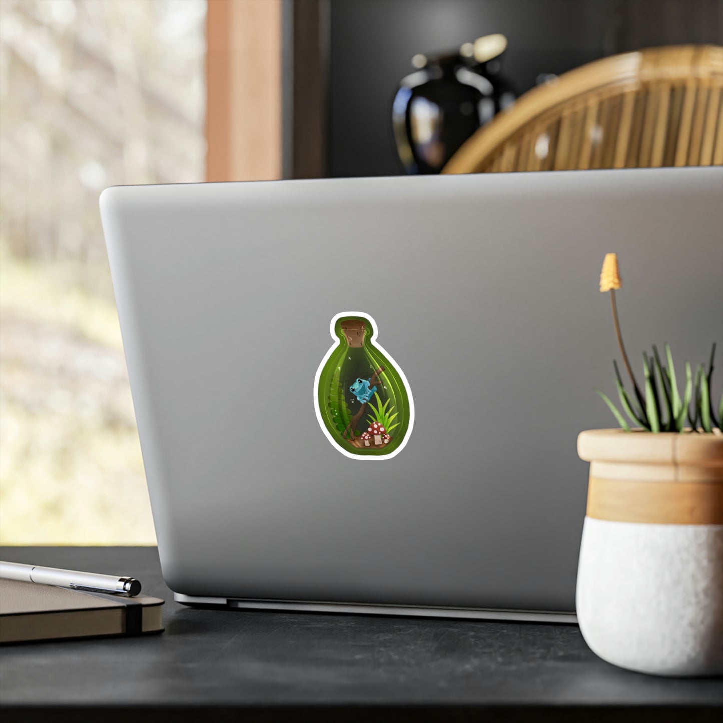 Frog in Jar Kiss-Cut Vinyl Decals