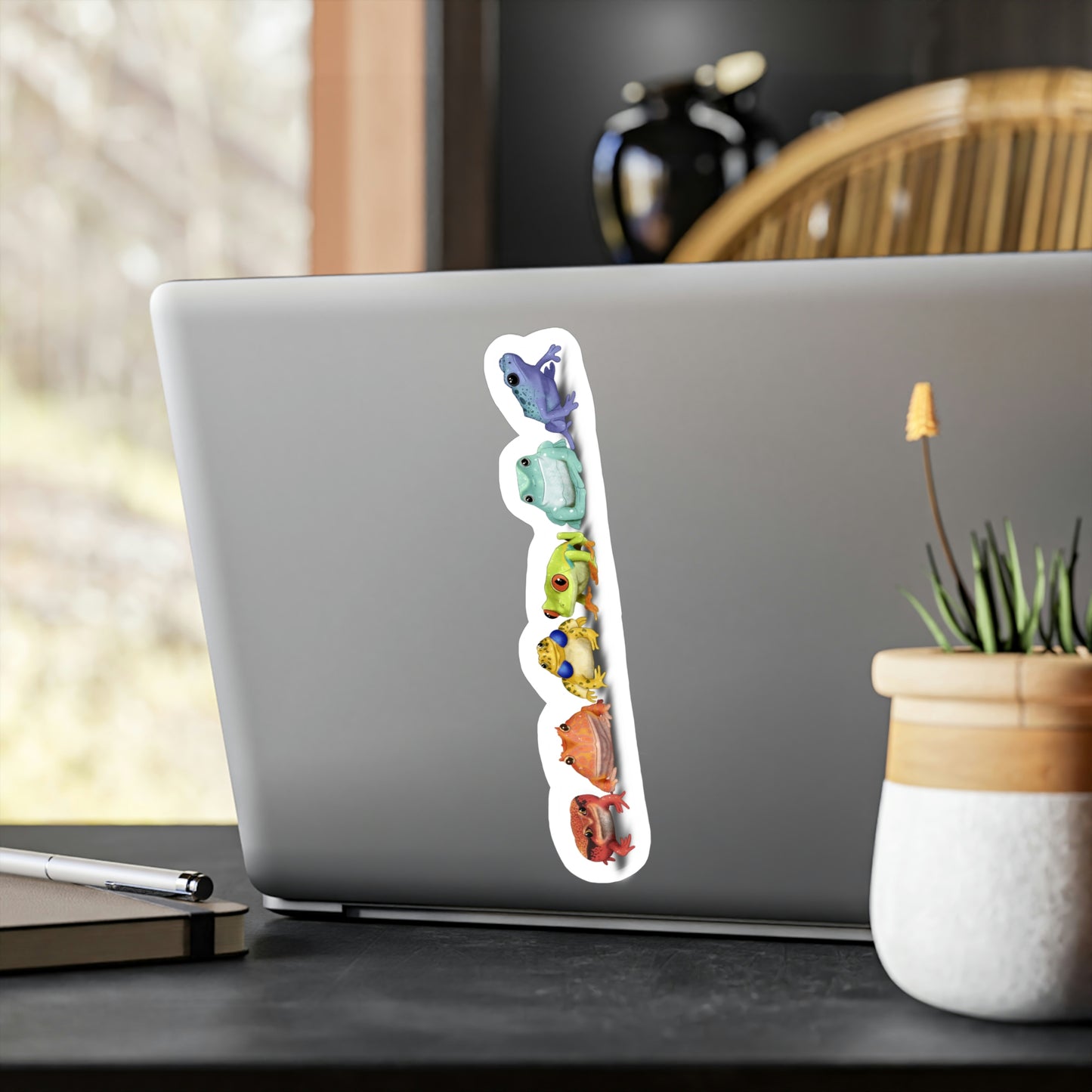 Rainbow Frogs Kiss-Cut Vinyl Decals