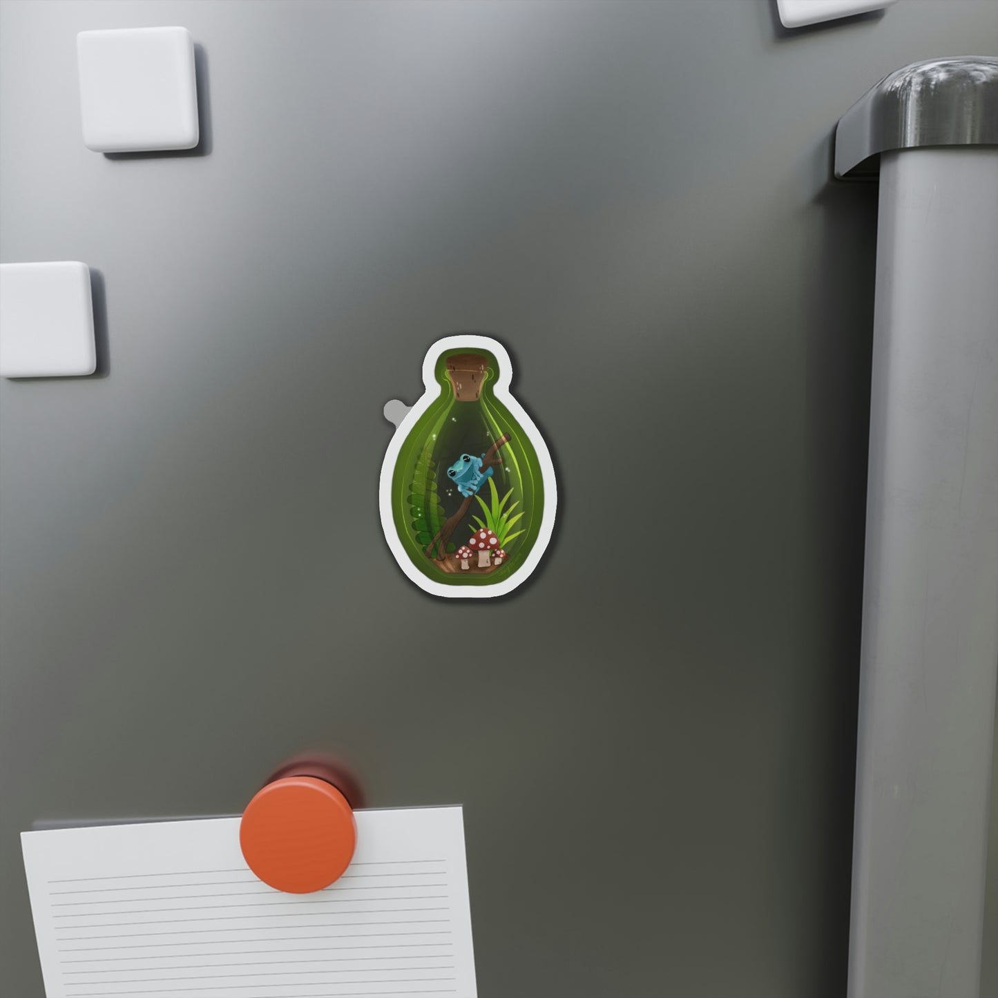 Frog in Jar Die-Cut Magnets