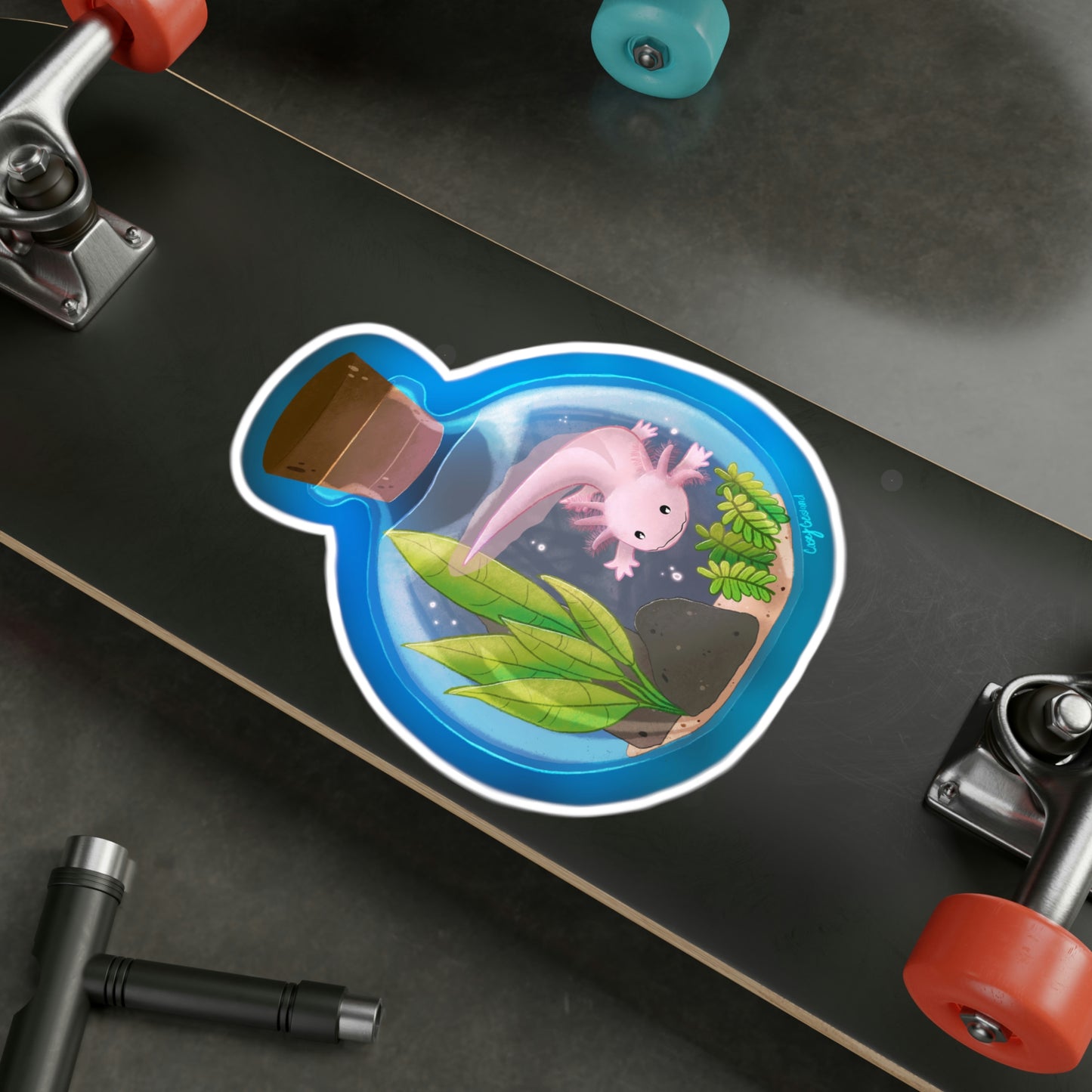 Axolotl in Jar Kiss-Cut Vinyl Decals