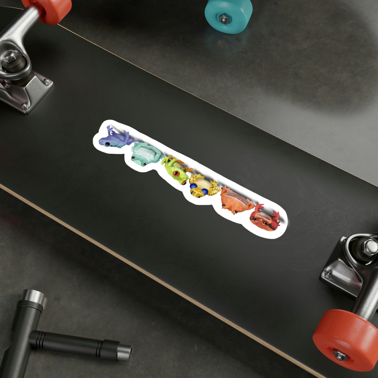 Rainbow Frogs Kiss-Cut Vinyl Decals