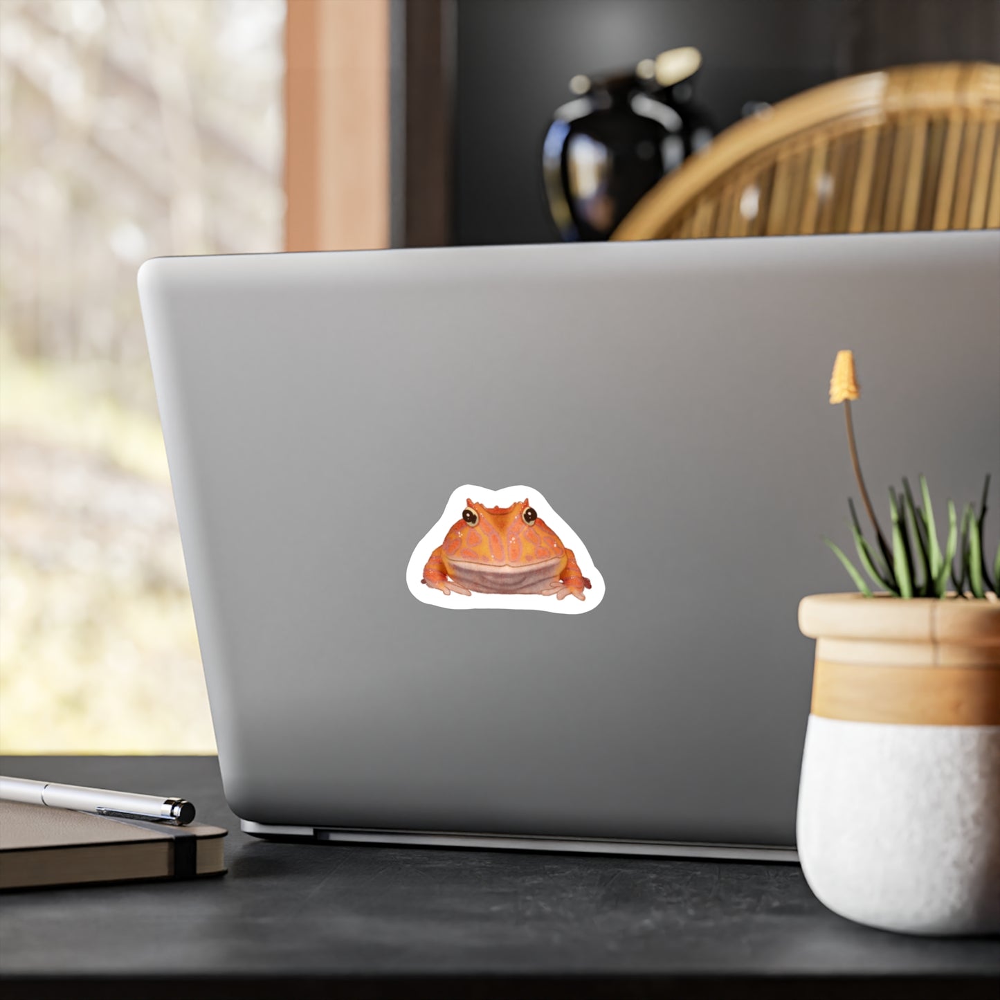 Orange Pac-Man Frog Kiss-Cut Vinyl Decals