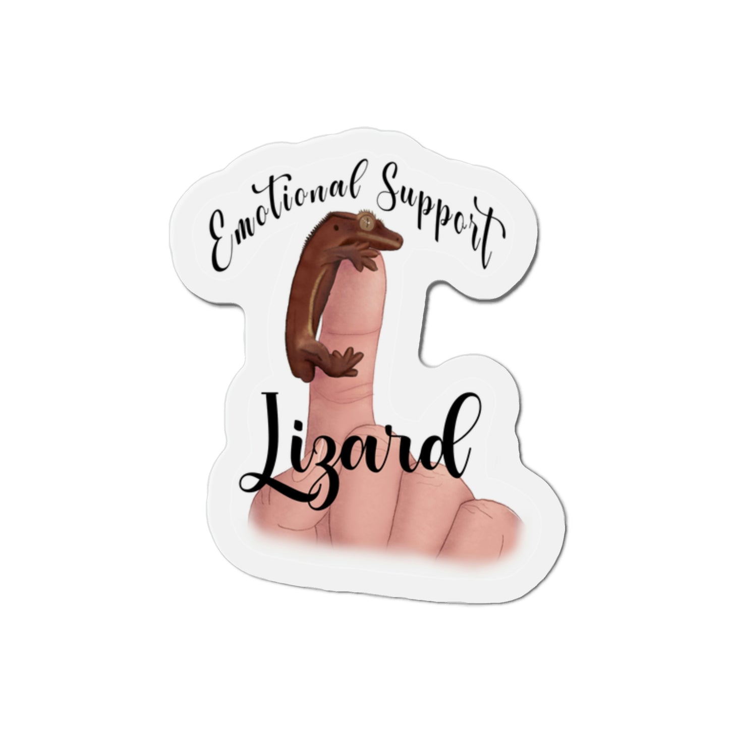 Emotional Support Lizard Die-Cut Magnets