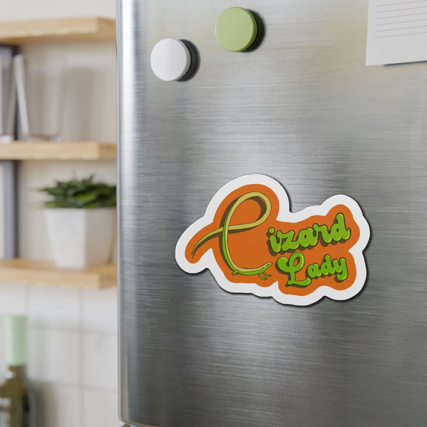 Lizard Lady Die-Cut Magnets