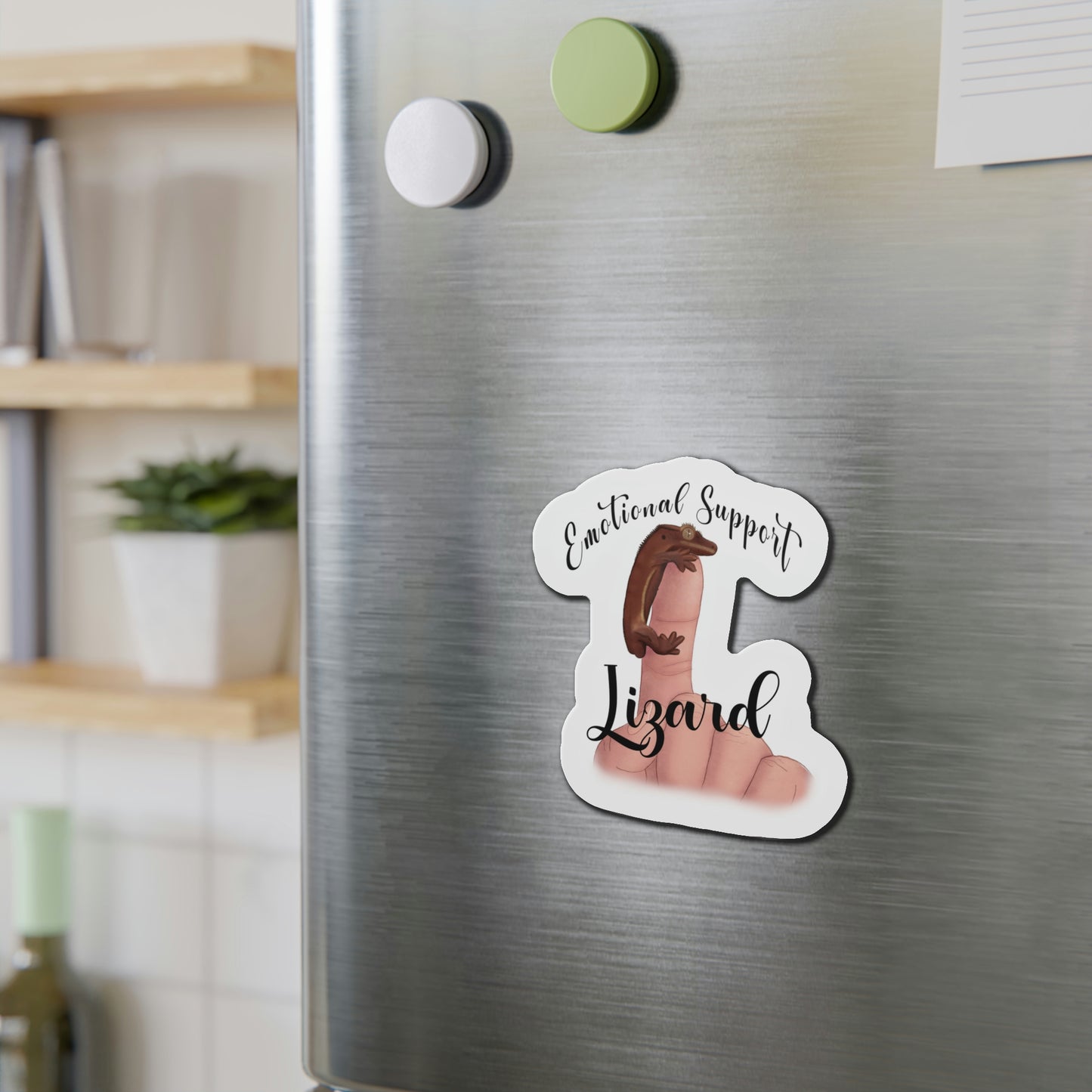 Emotional Support Lizard Die-Cut Magnets