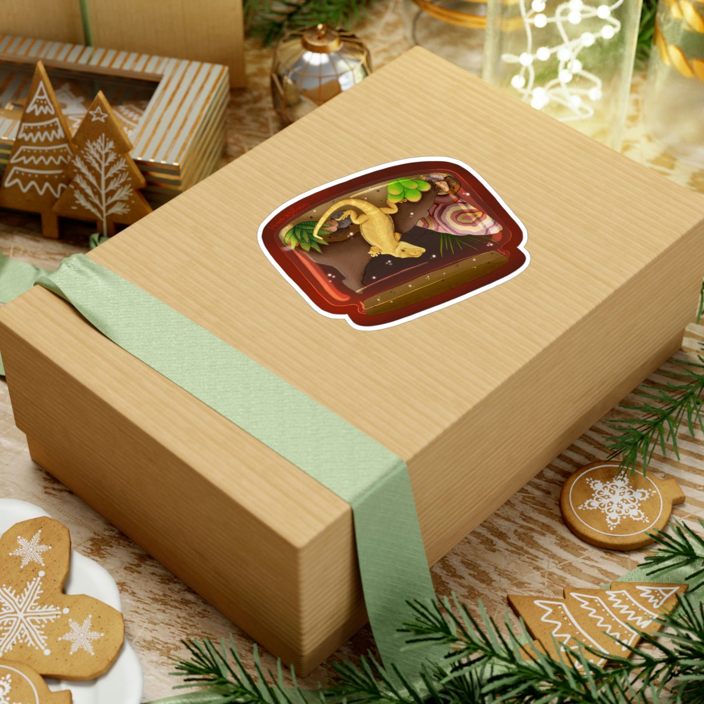 Bearded Dragon in Jar Kiss-Cut Vinyl Decals