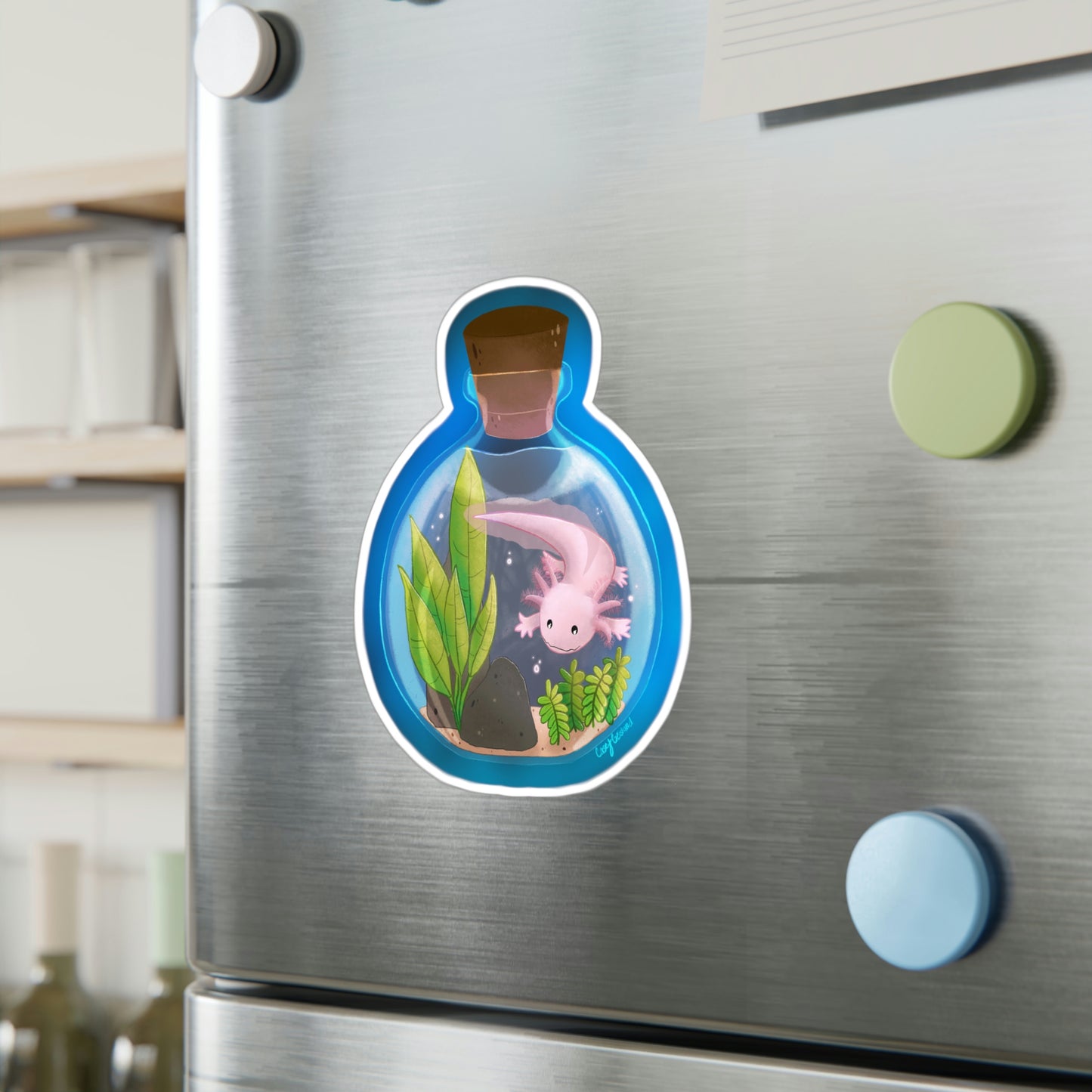 Axolotl in Jar Kiss-Cut Vinyl Decals