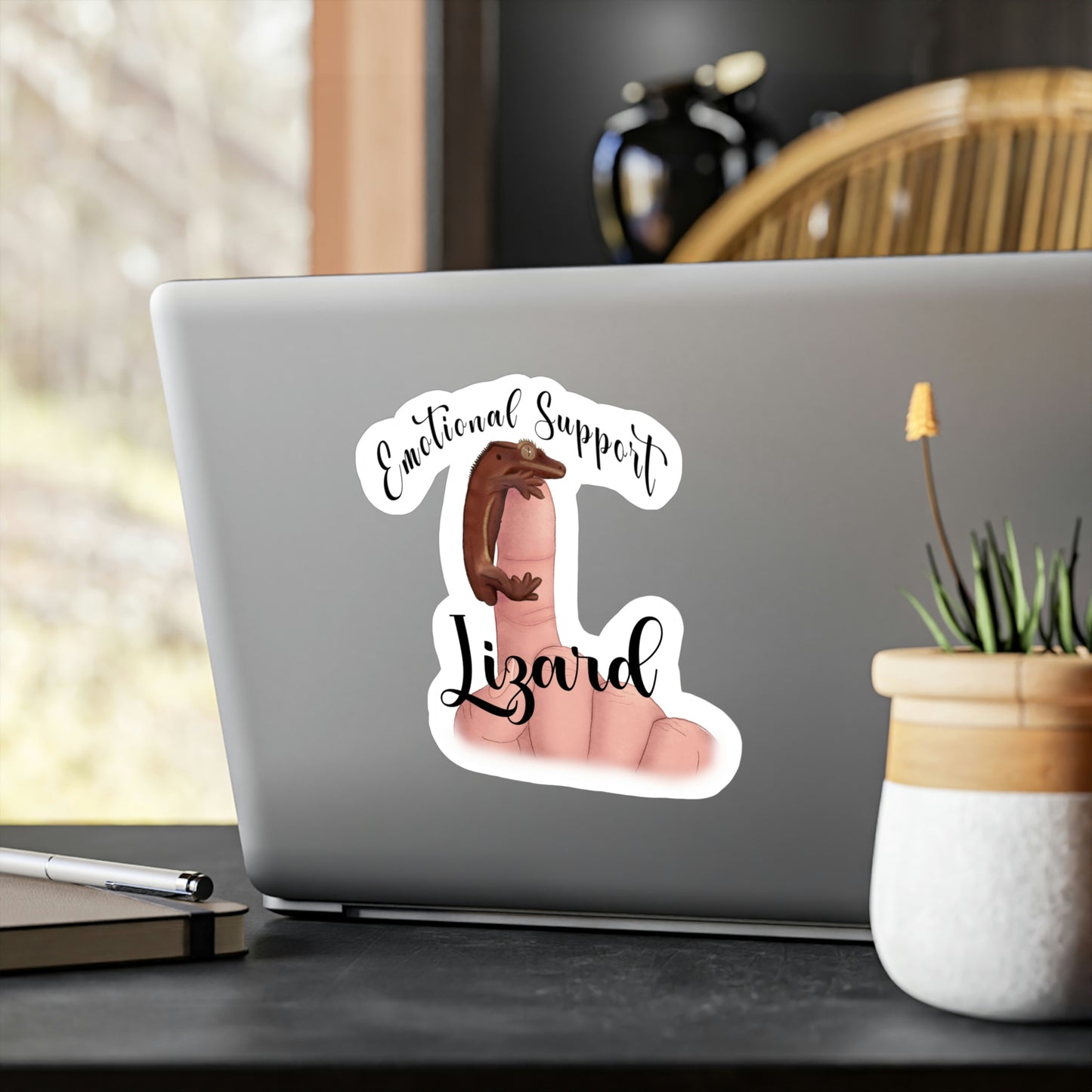Emotional Support Lizard Kiss-Cut Vinyl Decals