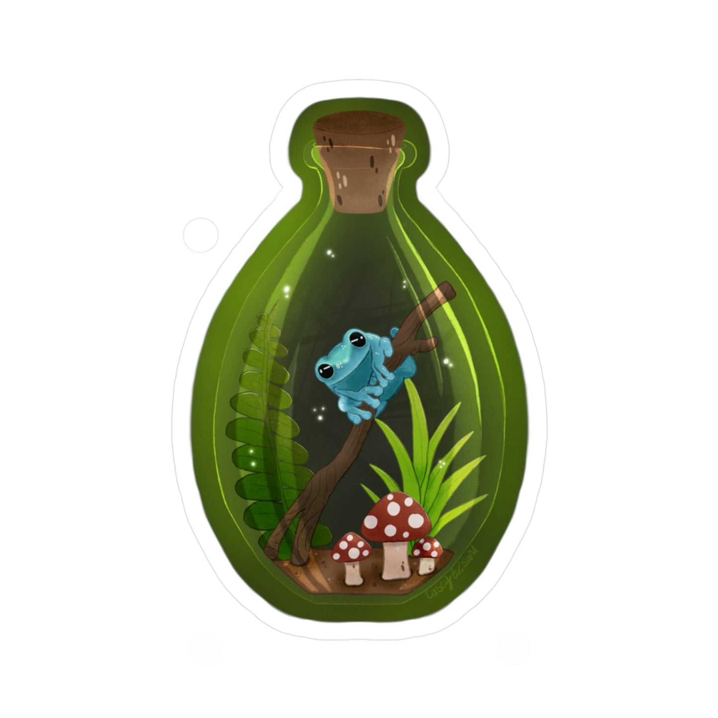 Frog in Jar Kiss-Cut Vinyl Decals