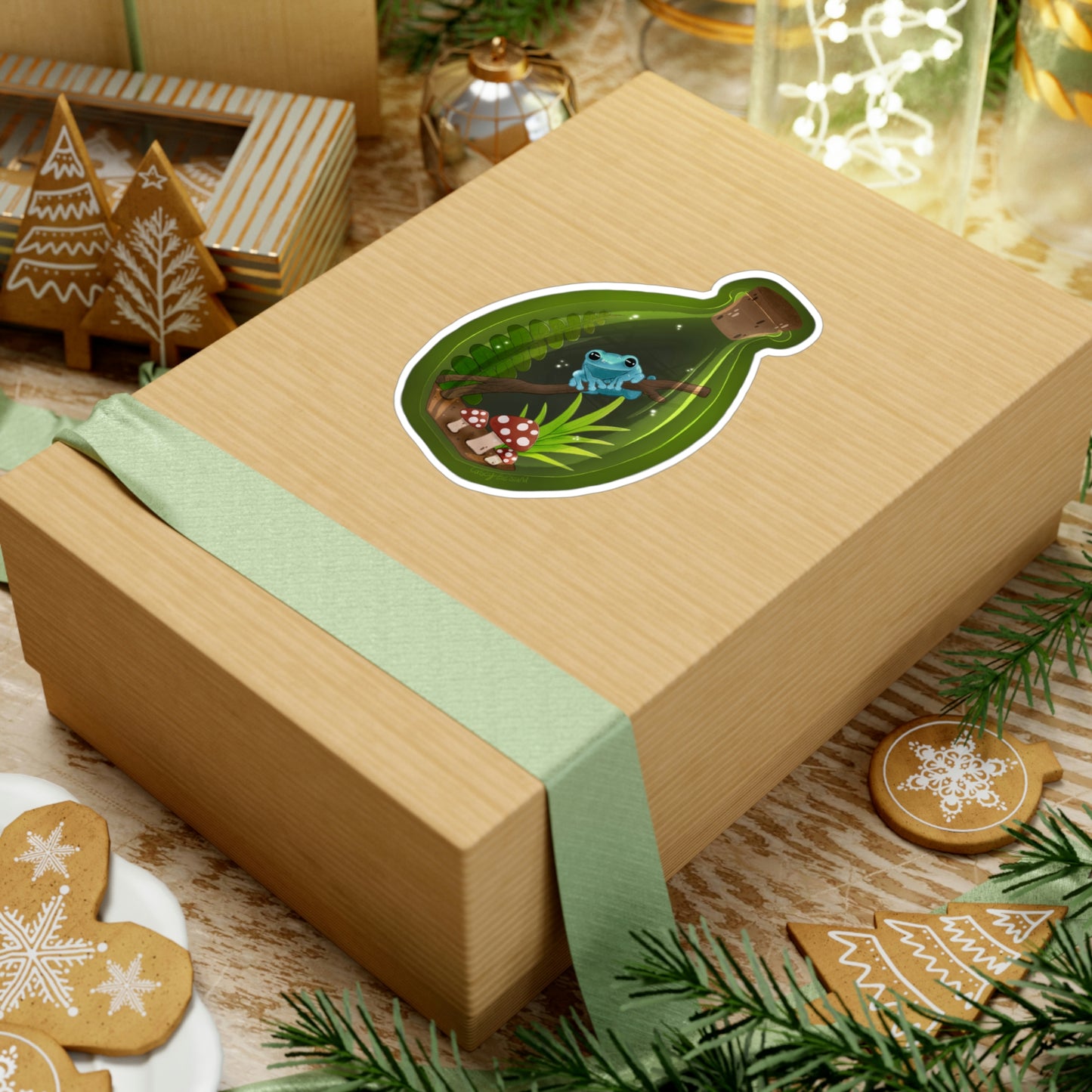 Frog in Jar Kiss-Cut Vinyl Decals