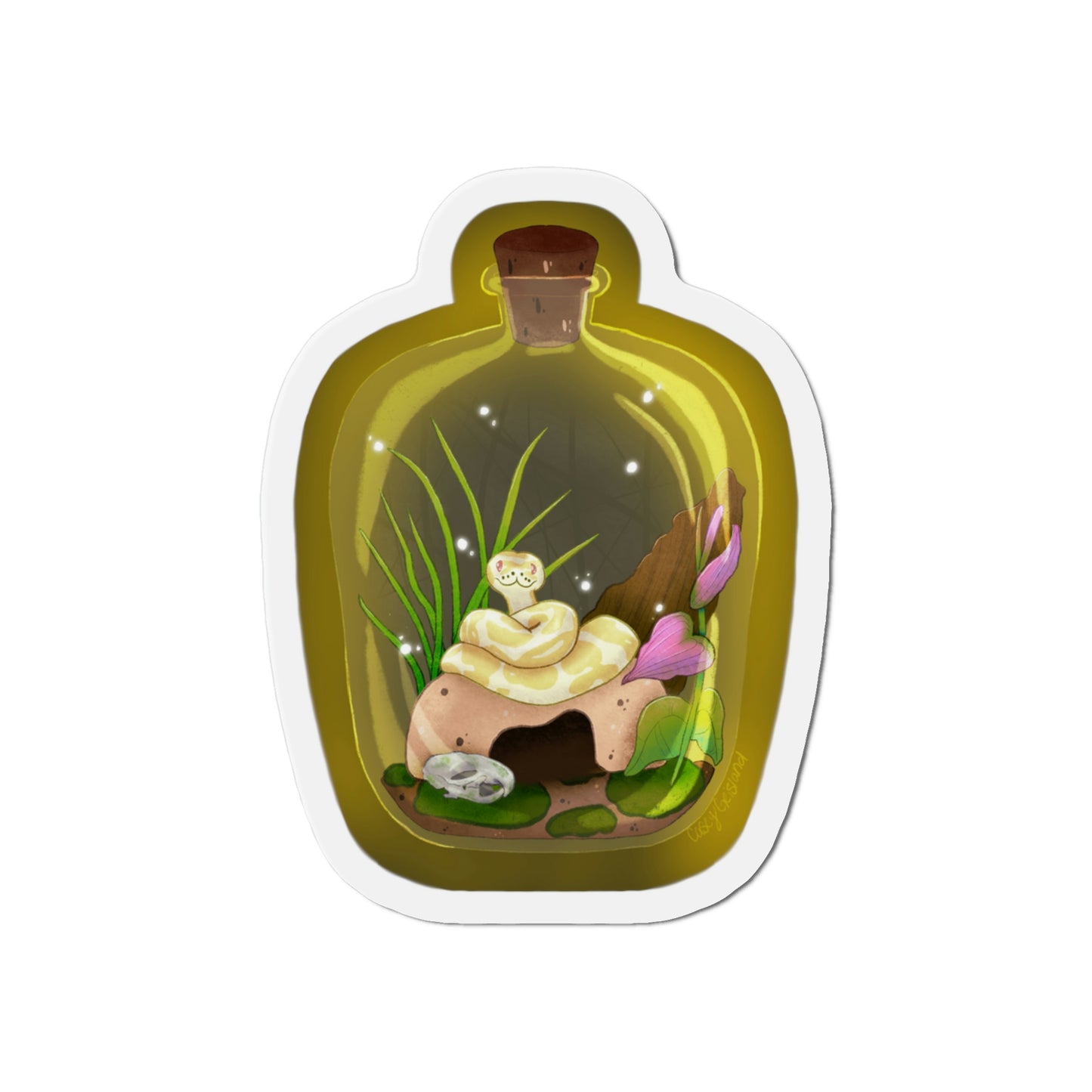 Ball Python in Jar Die-Cut Magnets