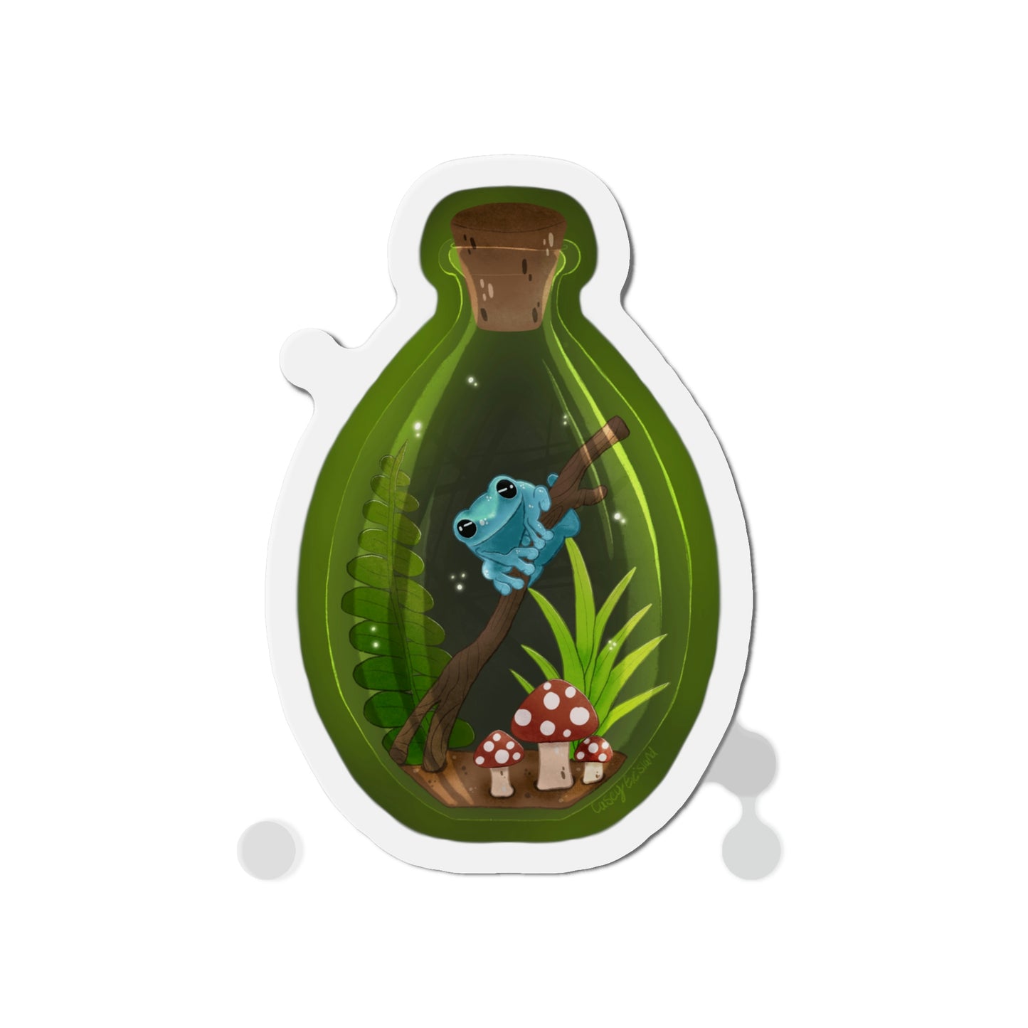 Frog in Jar Die-Cut Magnets