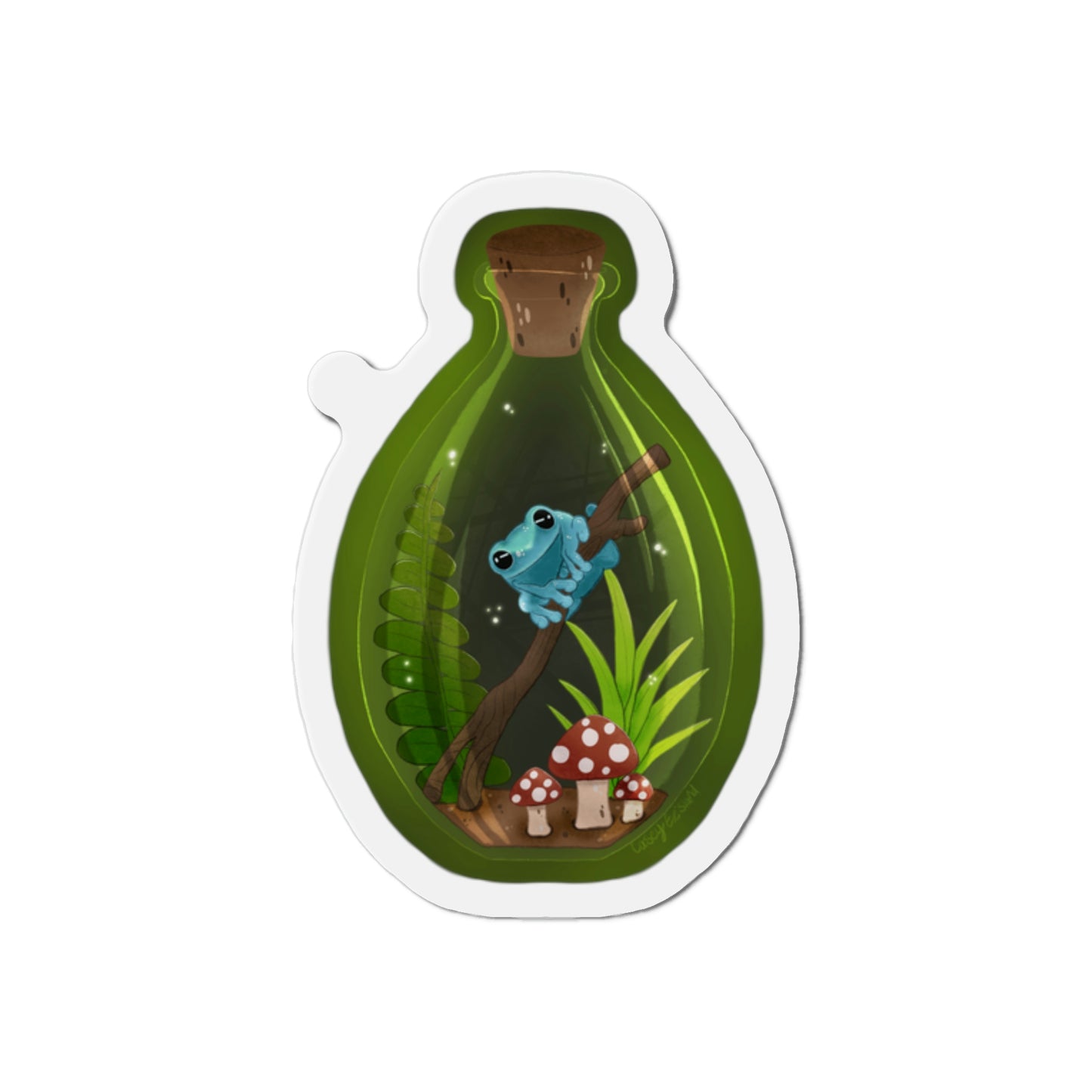 Frog in Jar Die-Cut Magnets