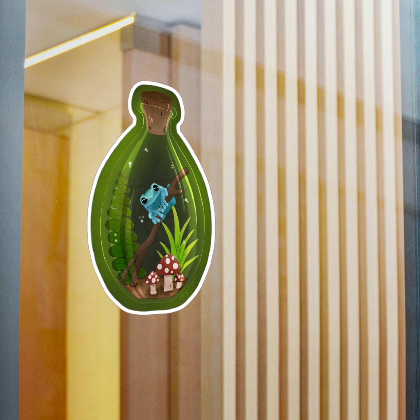 Frog in Jar Kiss-Cut Vinyl Decals