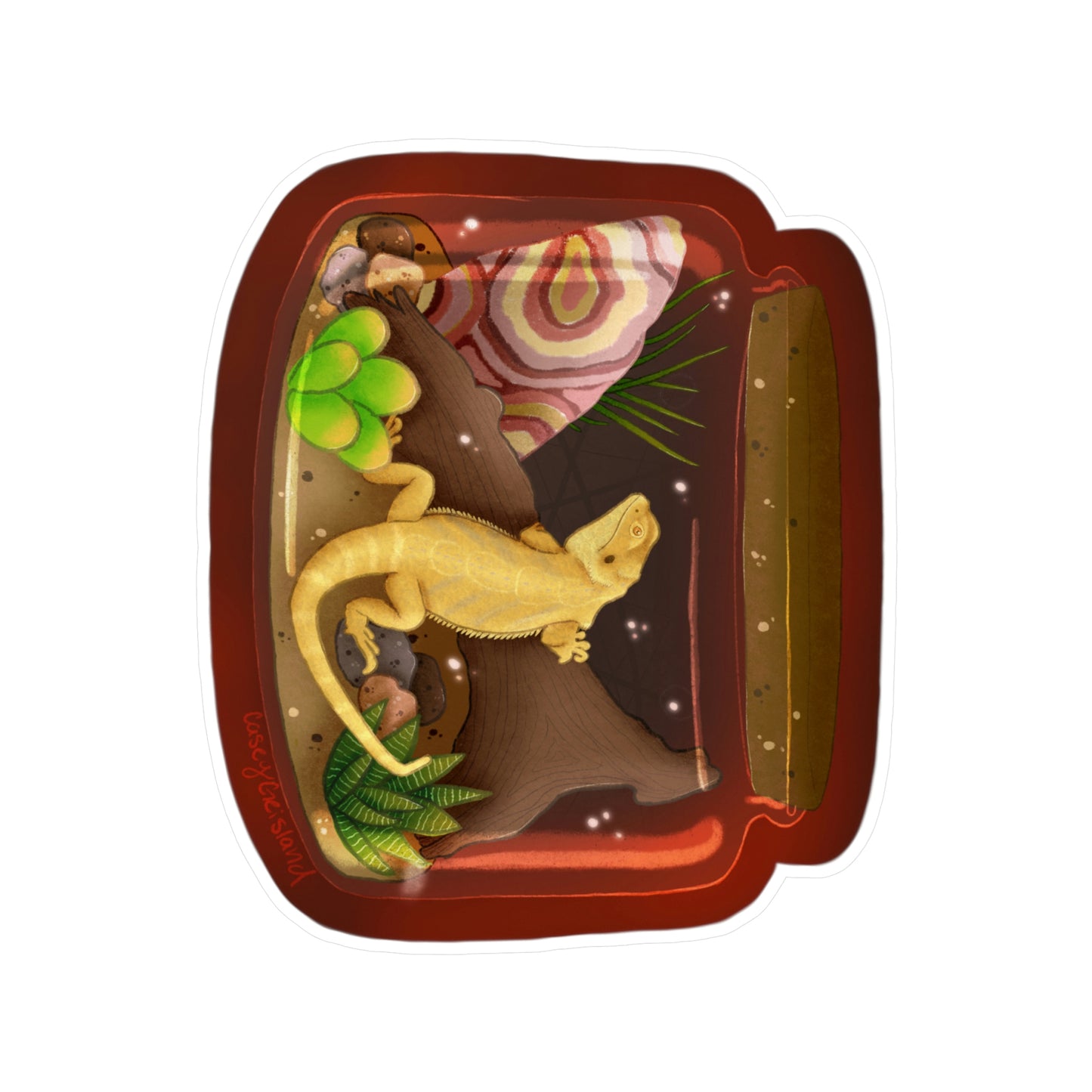 Bearded Dragon in Jar Kiss-Cut Vinyl Decals