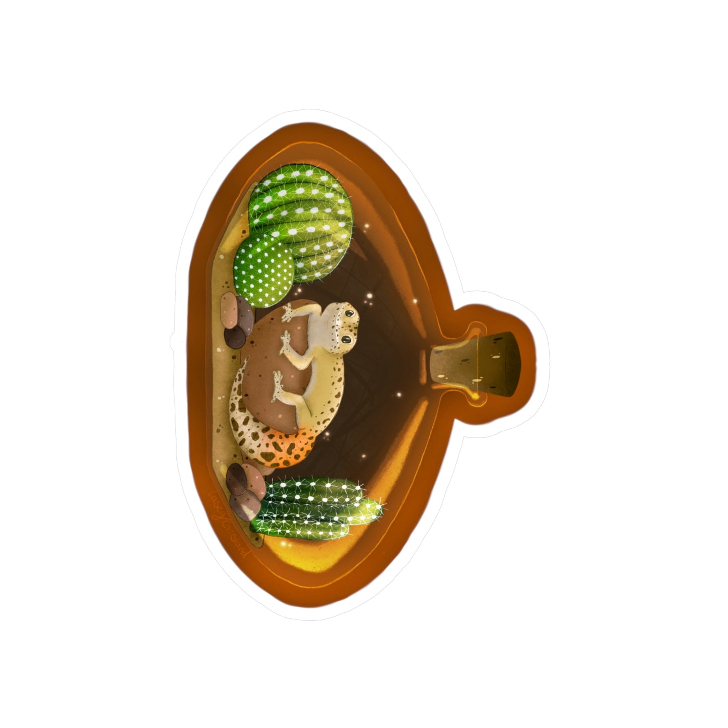 Leopard Gecko in Jar Kiss-Cut Vinyl Decals