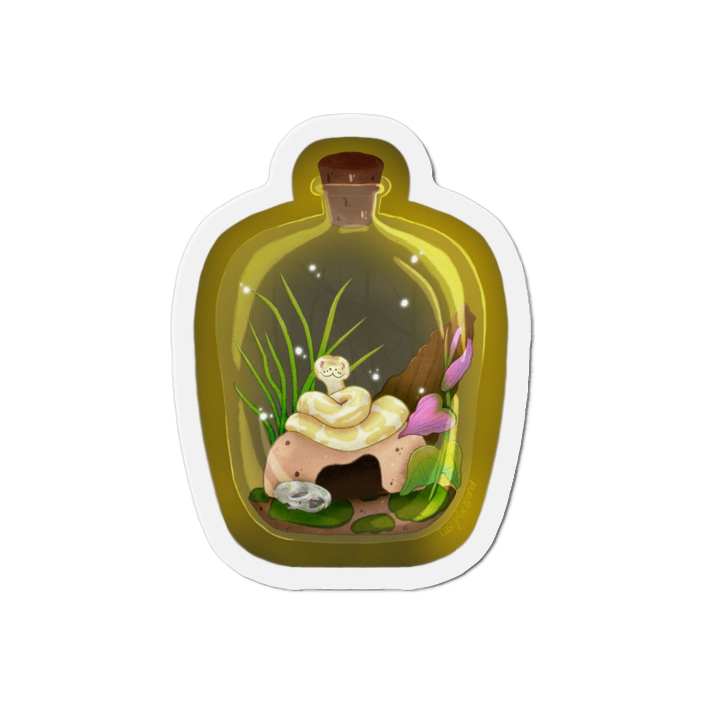 Ball Python in Jar Die-Cut Magnets