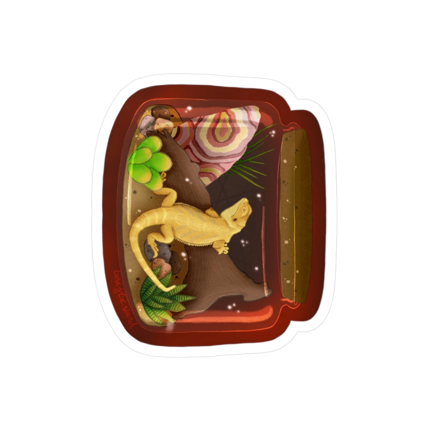Bearded Dragon in Jar Kiss-Cut Vinyl Decals