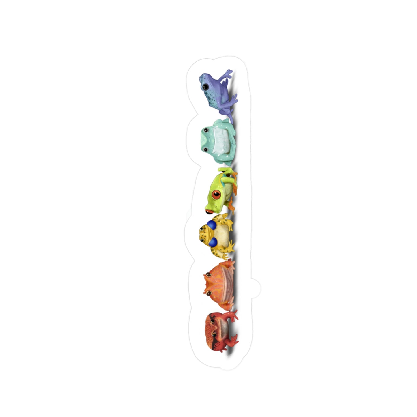 Rainbow Frogs Kiss-Cut Vinyl Decals